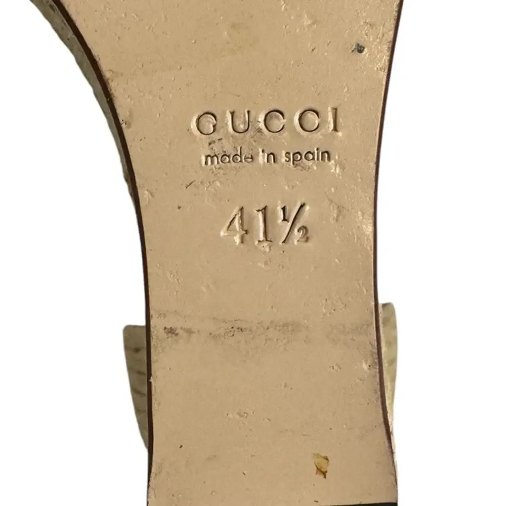Gucci Horsebit Espadrille Wedges Black Suede Size 41.5 Box Dust Bags